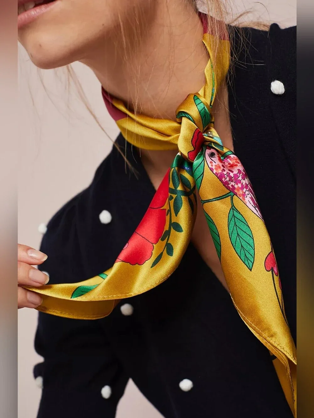 Anthropologie X Karen Mabon Silk Floral Print 
